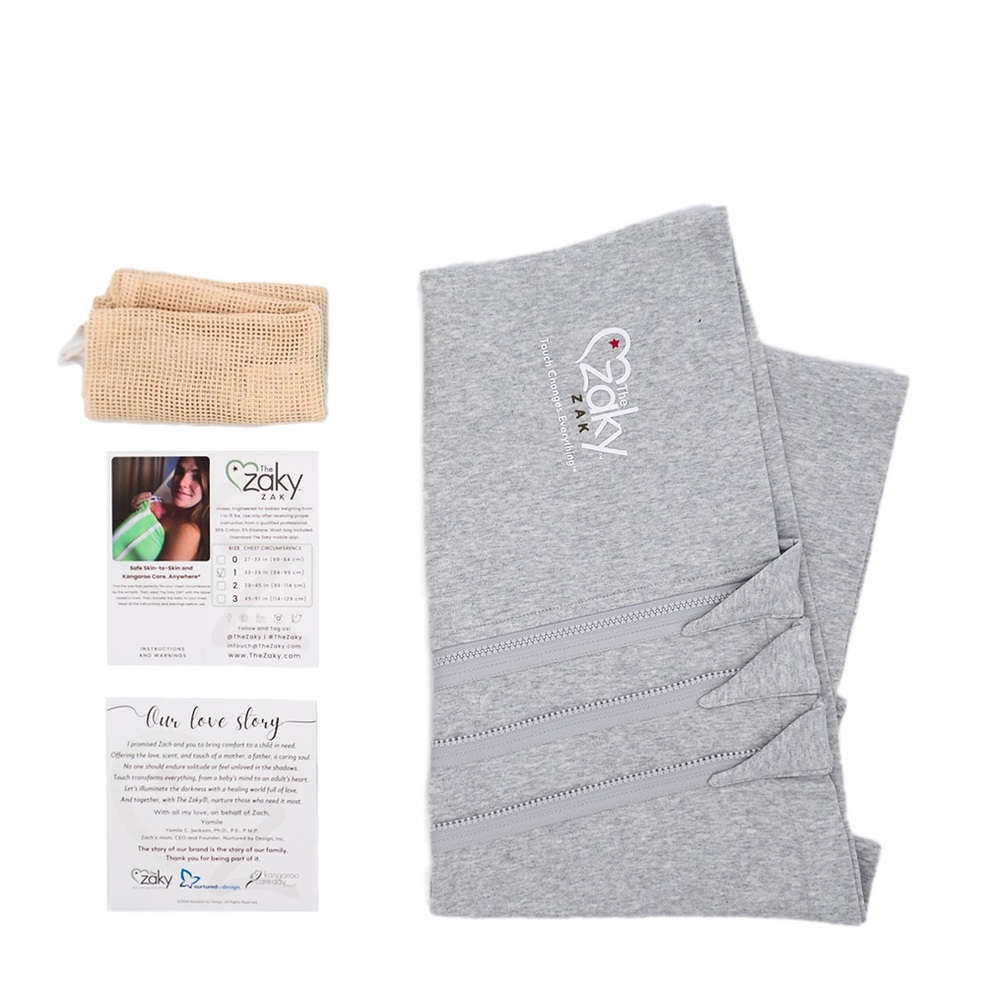 ZAKY ZAK Skin to Skin Infant Zippered Wrap For Skin-to-Skin (Kangaroo) Care